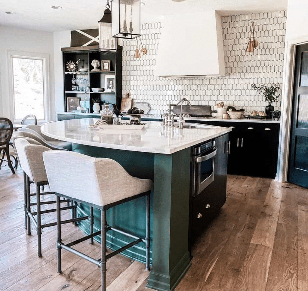 Emerald Green Kitchen Island