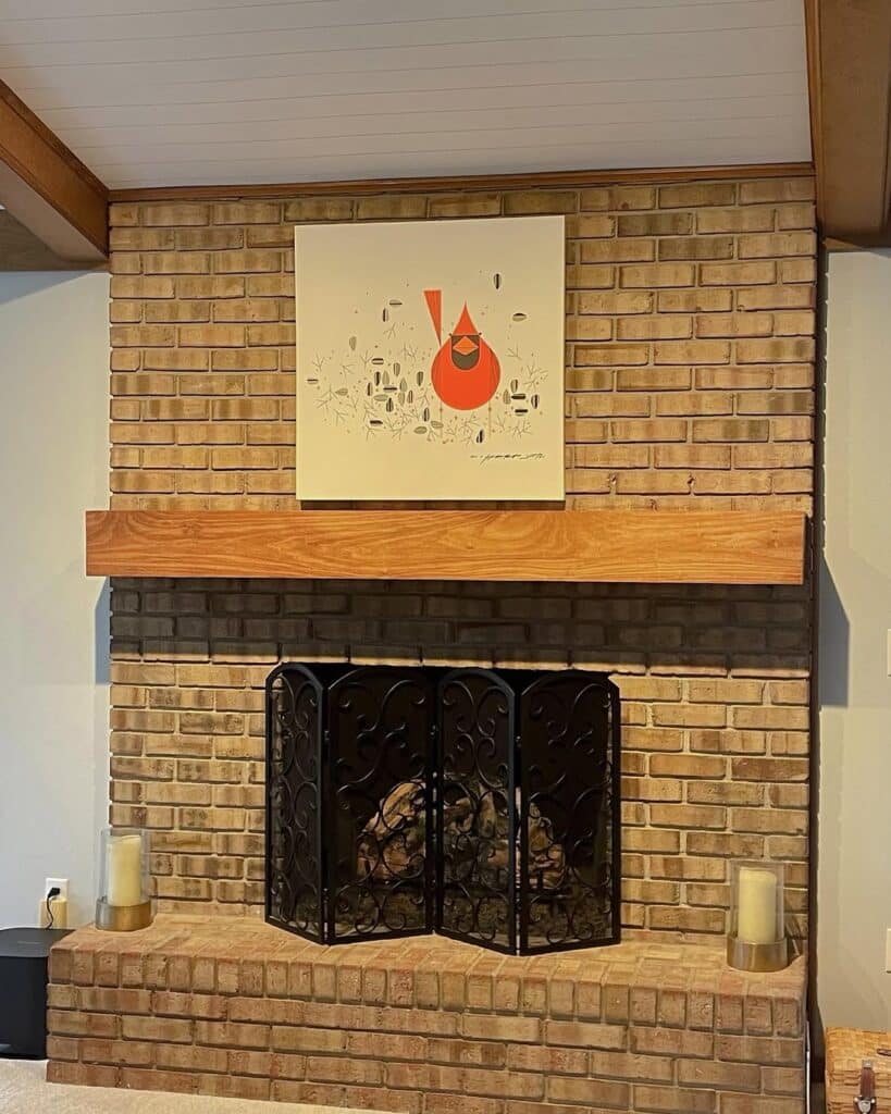 Honey Brick Fireplace Hearth
