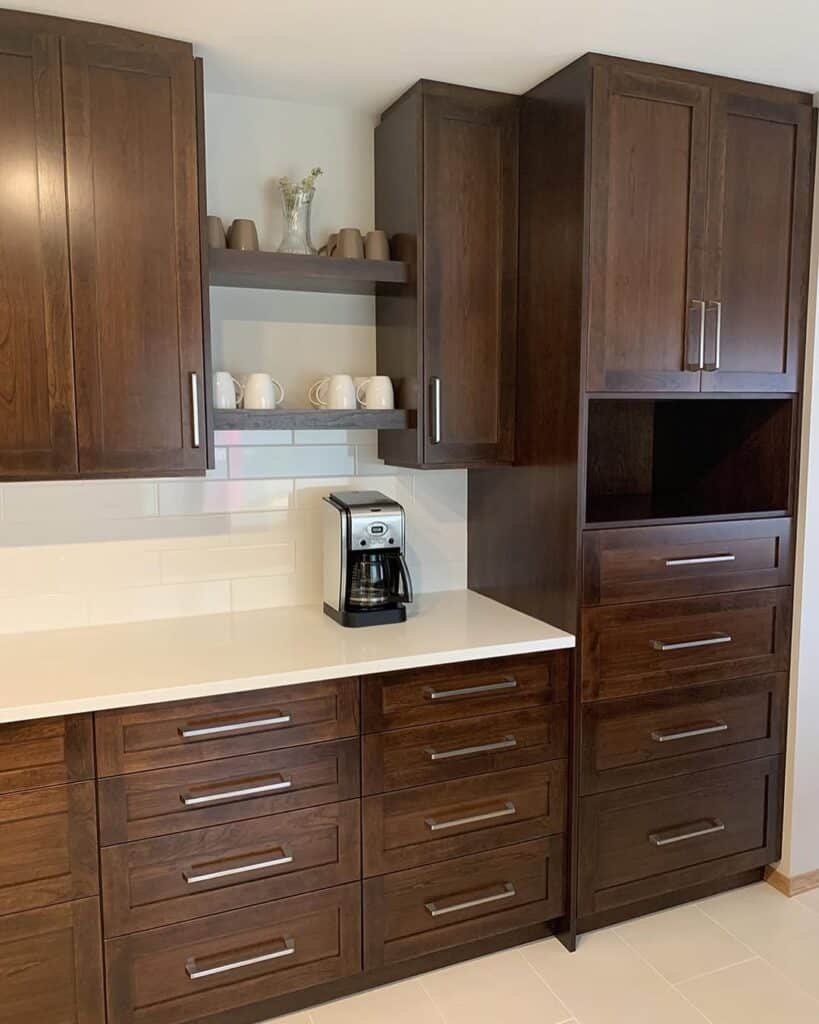 Matte Dark Wood Cabinetry