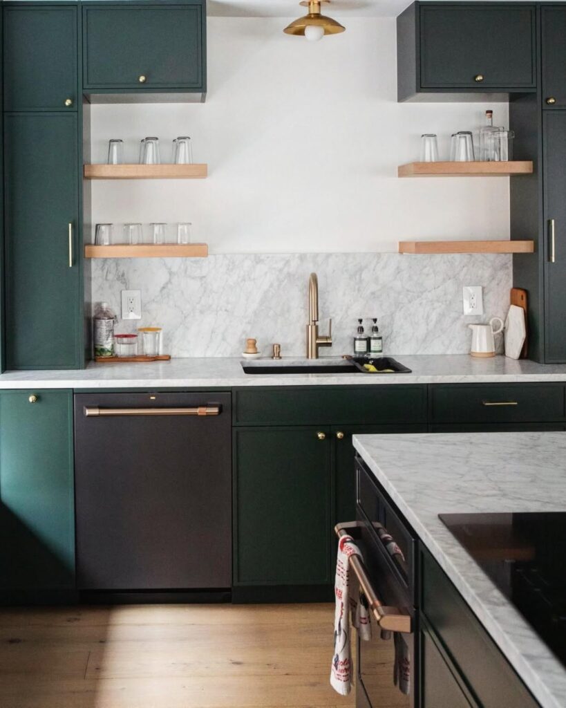 Modern Matte Emerald Cabinets