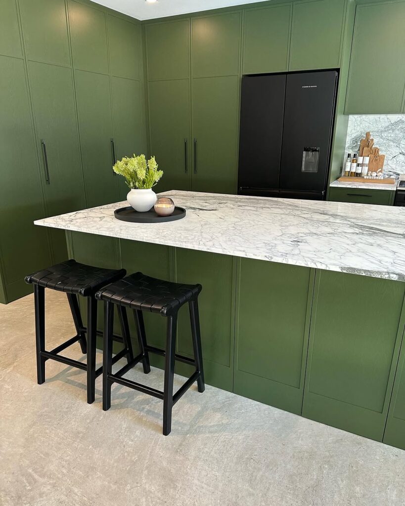 Modern Monochrome Olive Kitchen