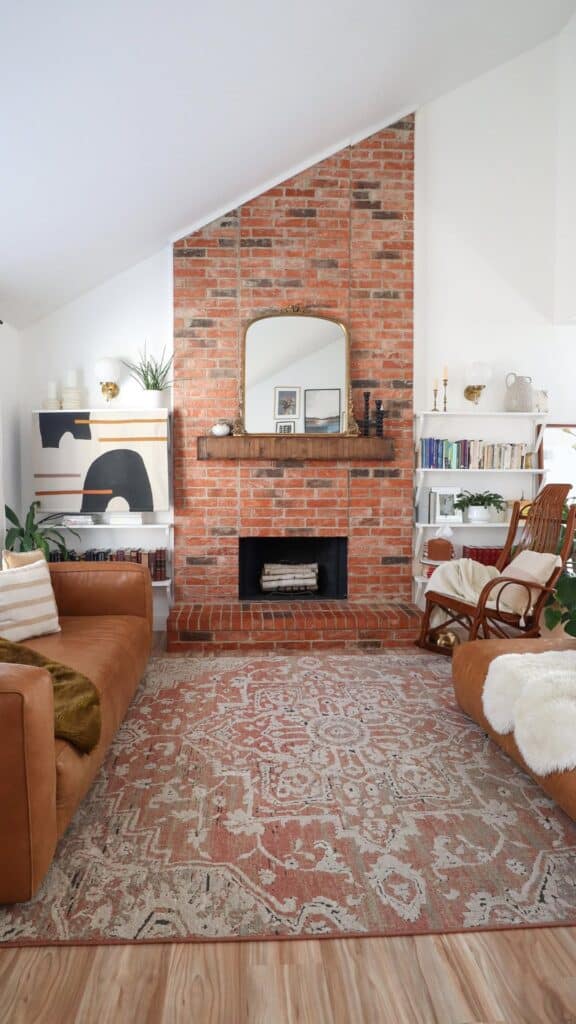 Red Brick Vintage Fireplace