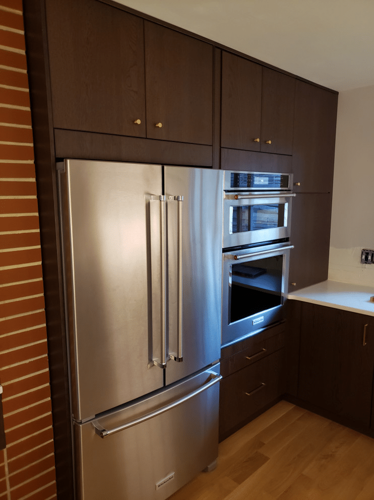 Stainless Steel and Dark Wood