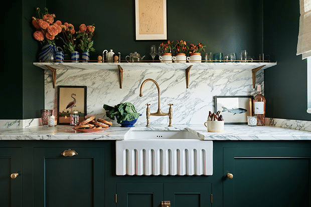 Vintage Hardware for Emerald Green Cabinets