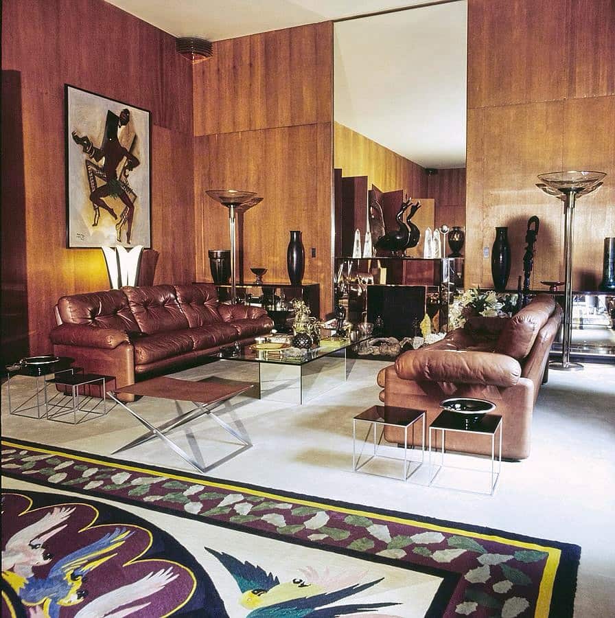 1960s Dark Executive Lounge for Residential Rooms in Teak and Leather