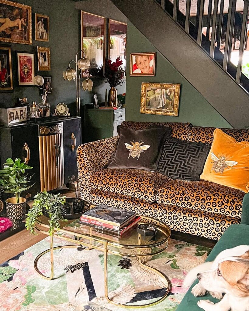 80s Leopard Sofa Living Room