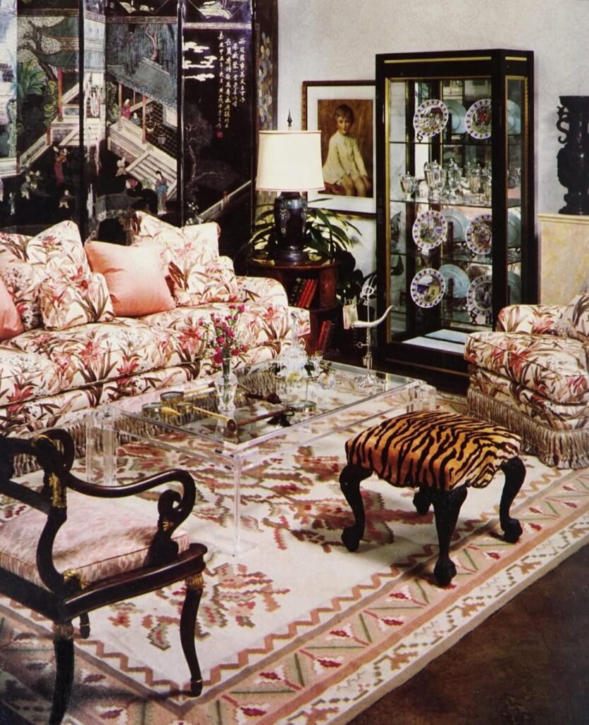 80s Lucite Maximalist Living Room