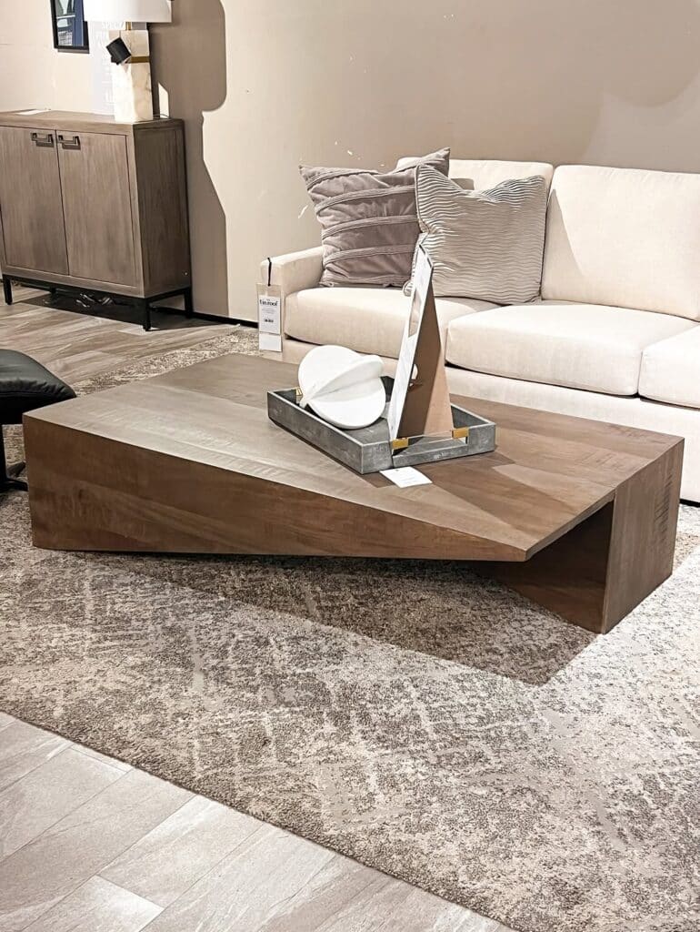 Angular Wood Monolith Coffee Table
