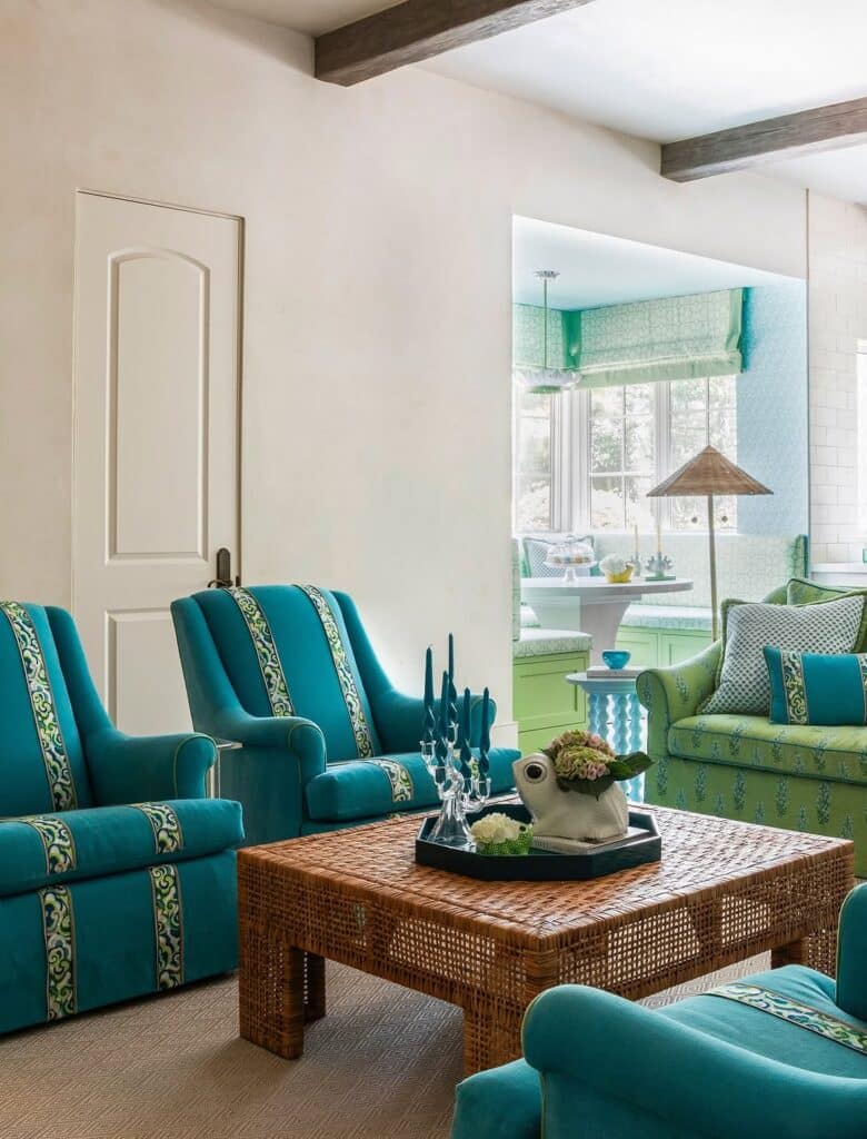 Aqua and Lime Riviera Living Room