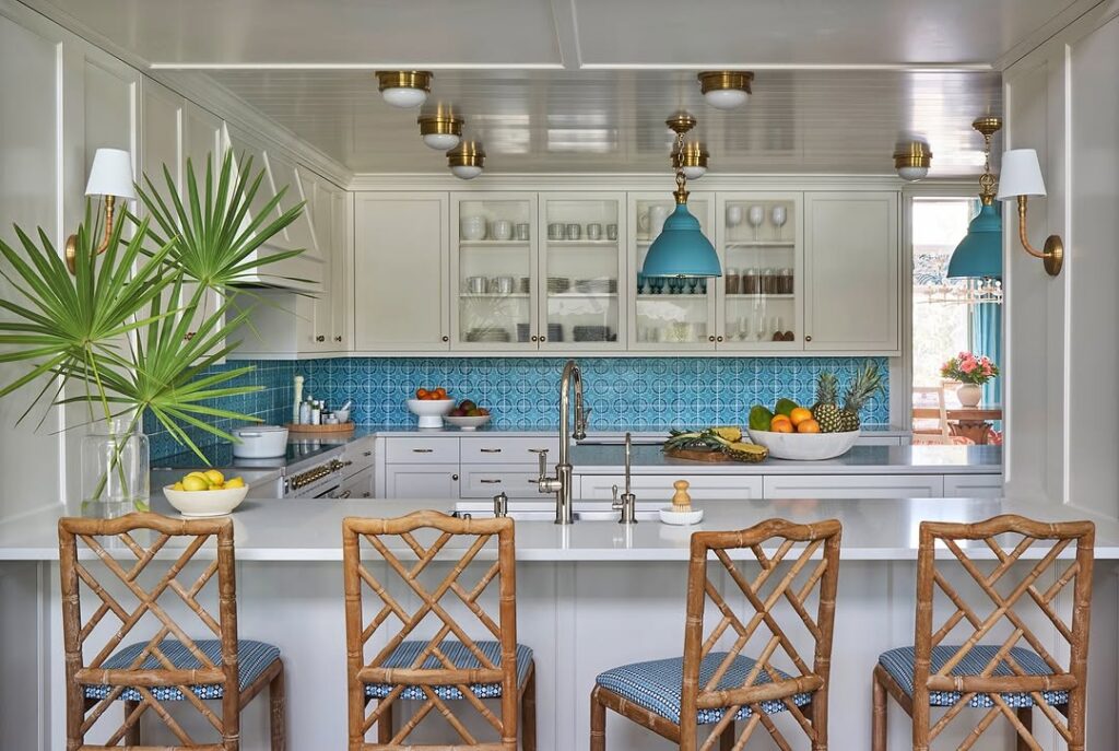 Aqua Glass Kitchen Backsplash