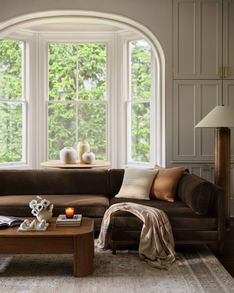 Bay Window and Cocoa Sofa