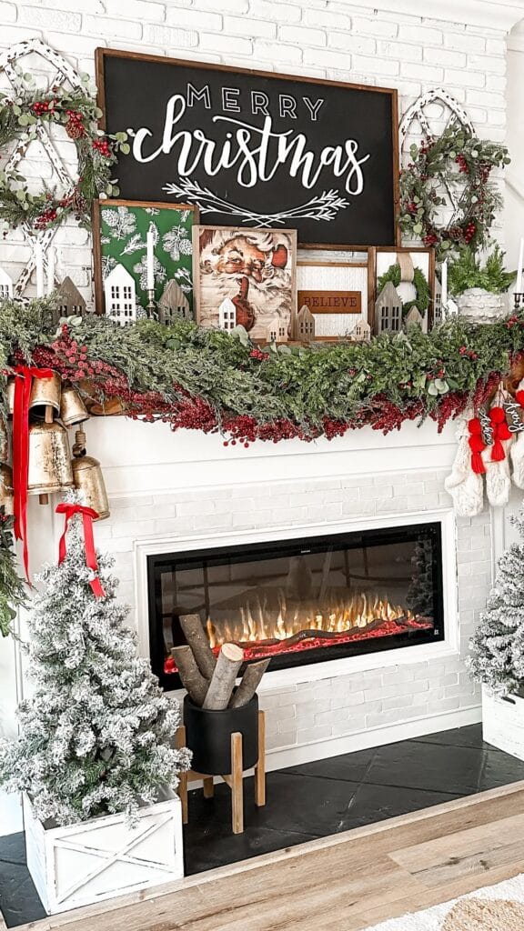 Berry Garland Mantel Decor