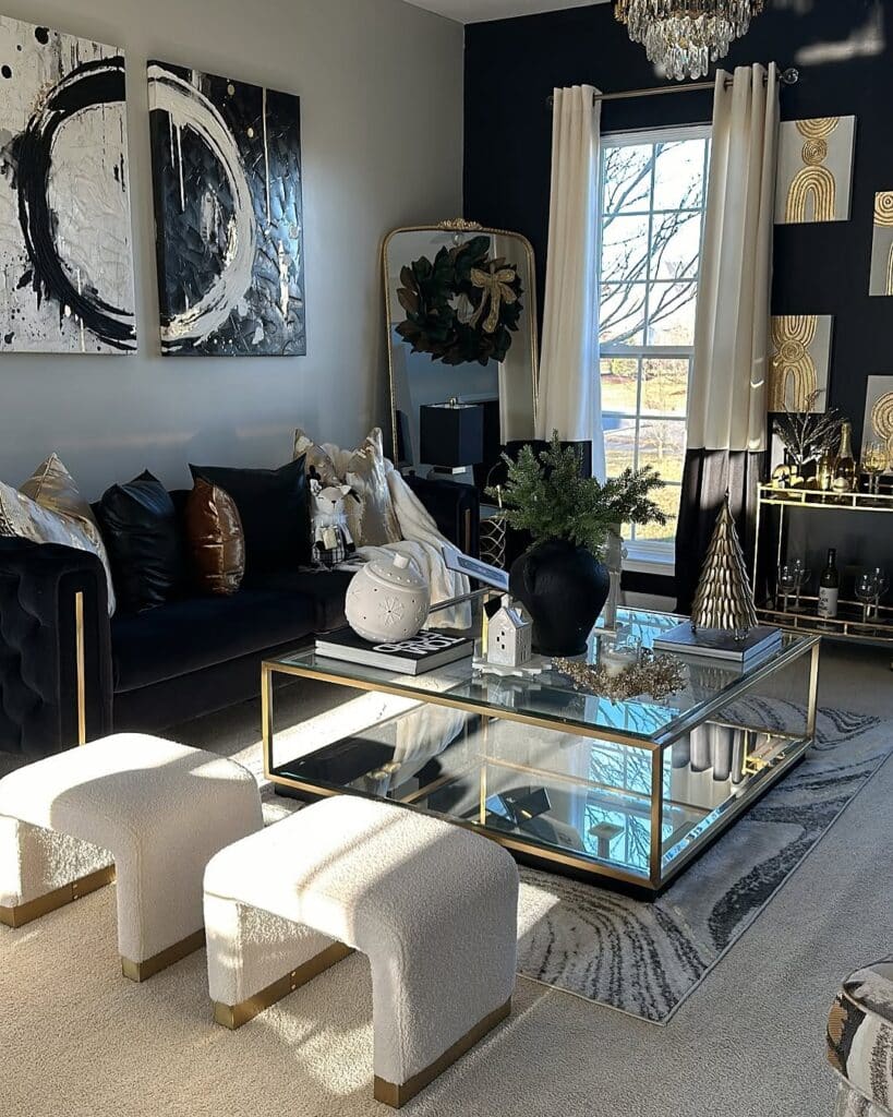 Black and Silver Glam Noir Reflections