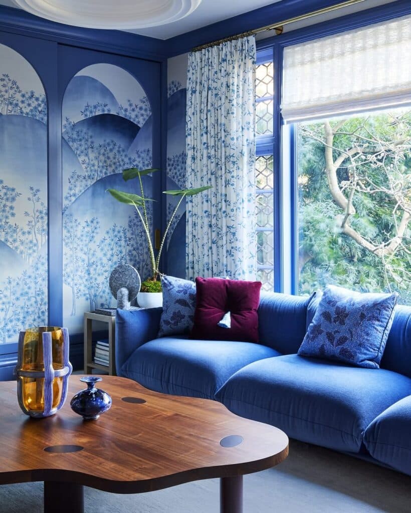 Blue Chinoiserie Living Room