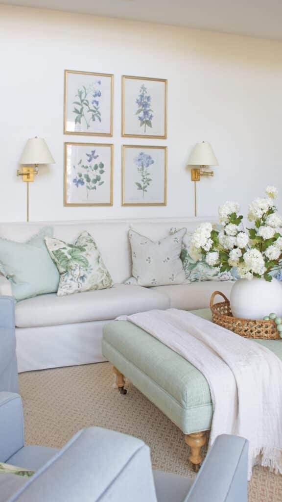 Blue Parlor for Spring in a Soft Botanical Style