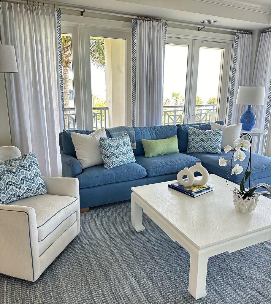 Blue Sofa White Surroundings