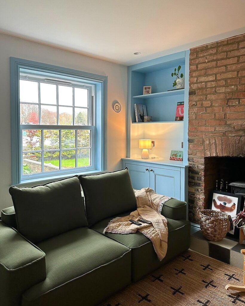 Blue Trim Cottage Living Room