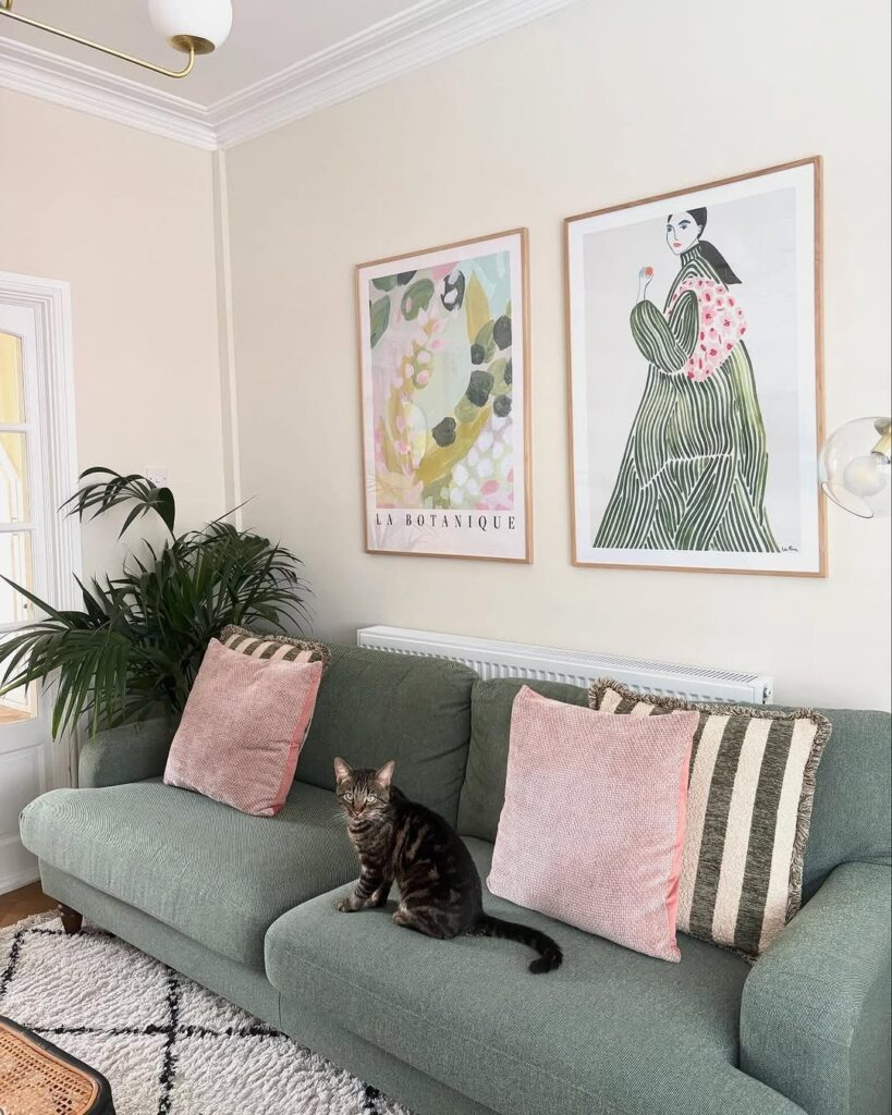 Blush and Sage Soft Contemporary Room