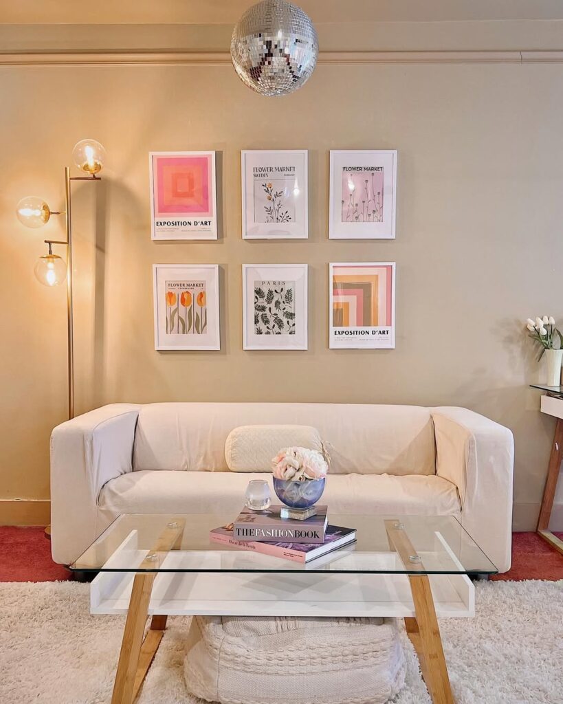 Blush Living Room in a Modern Art Loft