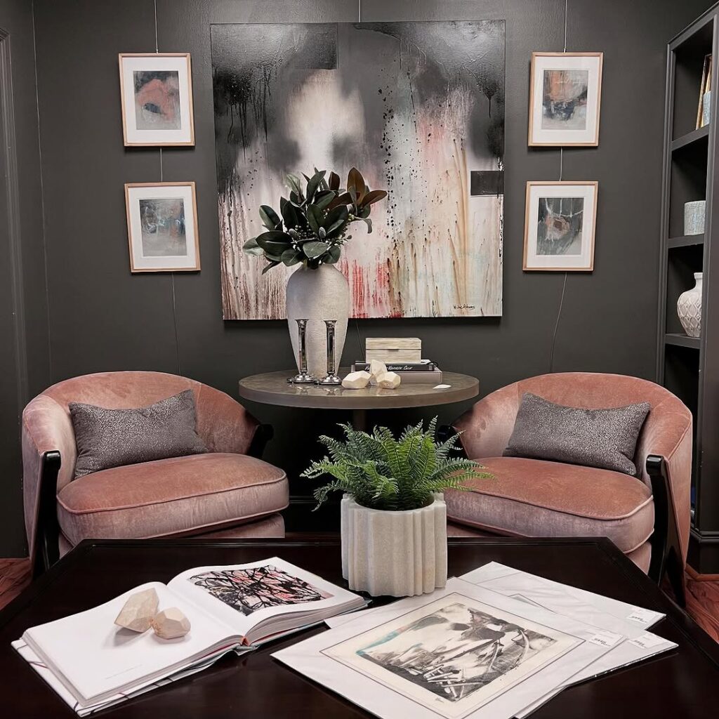 Blush Velvet Charcoal Interior