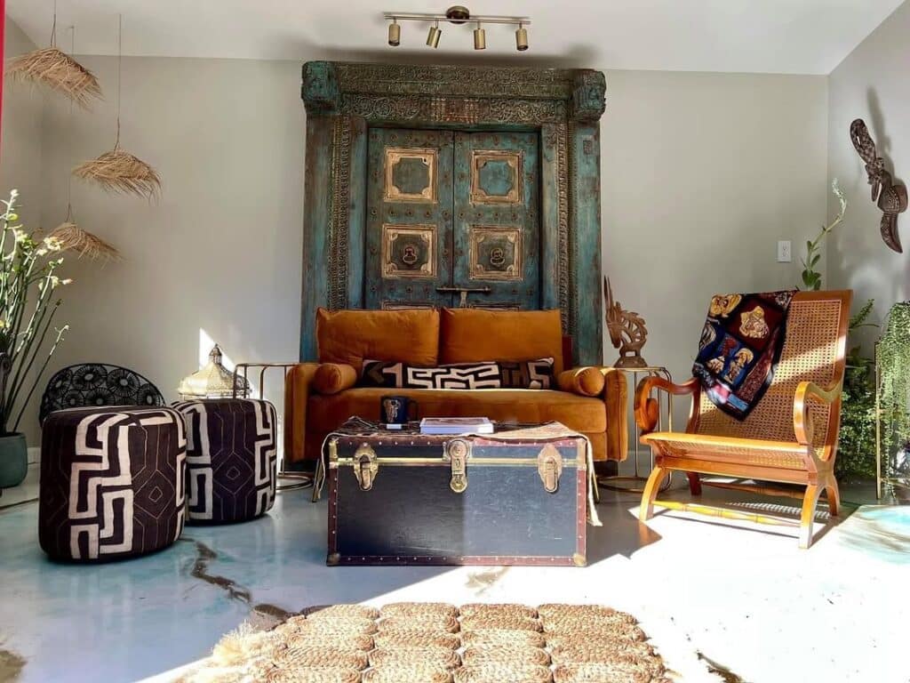 Boho Vintage Carved Door