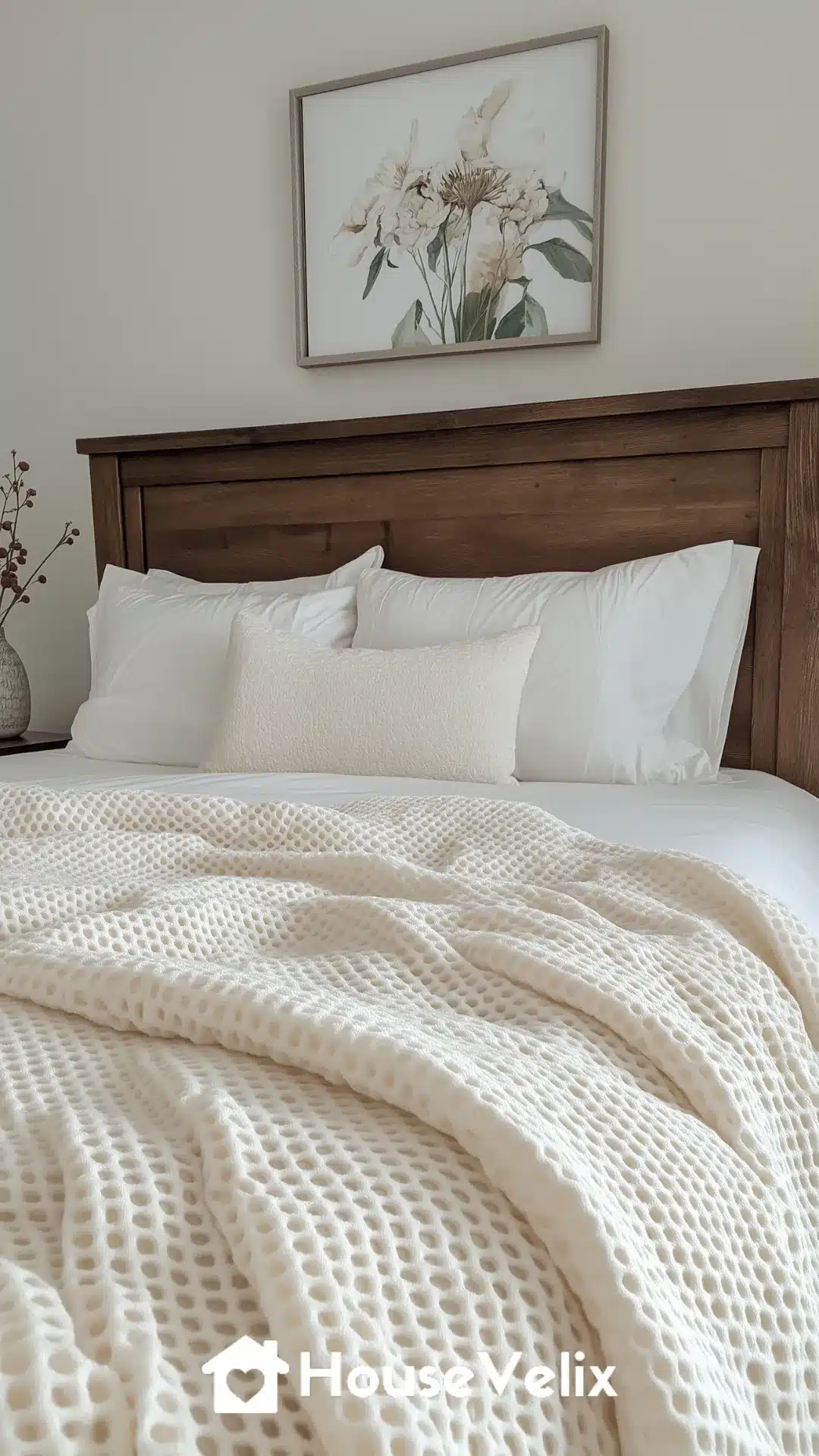 Waffle Weave Blanket in Ivory for Breathable Layering