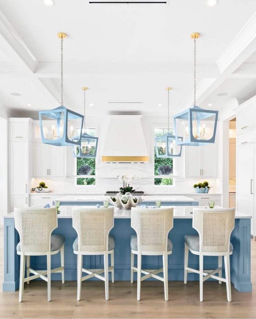 Breezy Pastel Blue Coastal Island