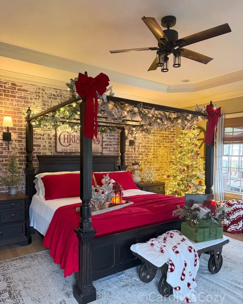 Brick Backdrop Garland Canopy