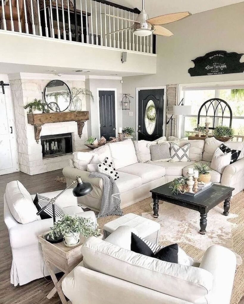 Bright Farmhouse Loft Living Room