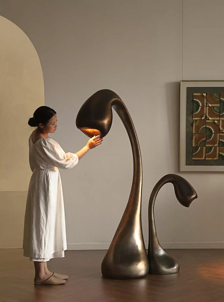 Bronze Creature-Inspired Floor Lamp