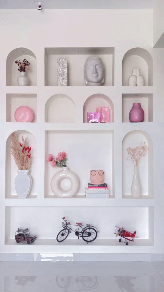 Built-In Arched Living Room Display