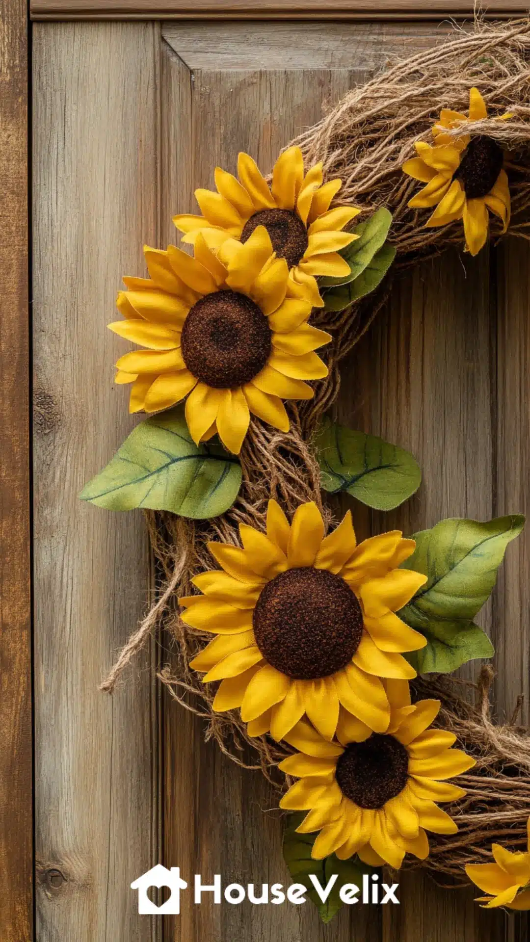 Sunflower and Burlap Half Wreath