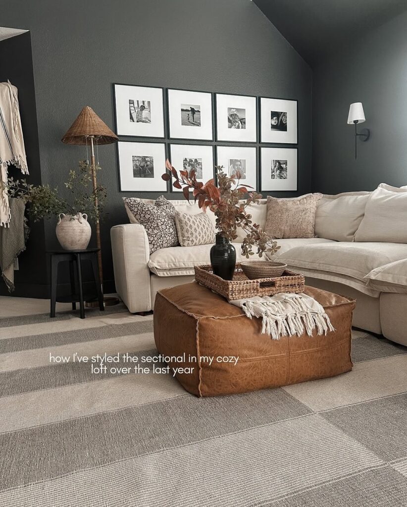 Buttery Accents in a Charcoal Loft
