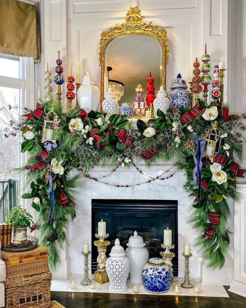 Chinoiserie Magnolia Mantle