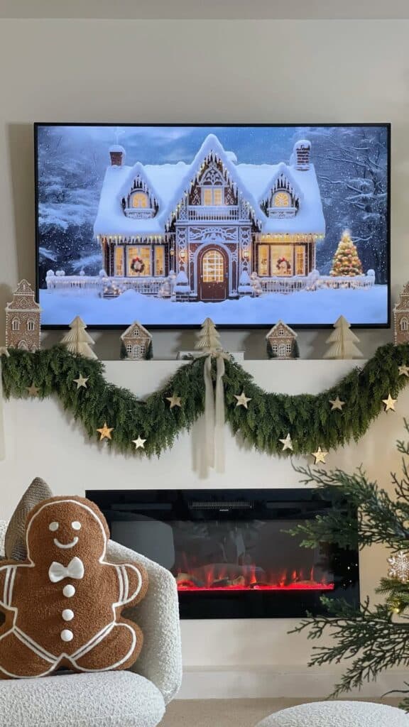 Christmas Gingerbread Village Mantel