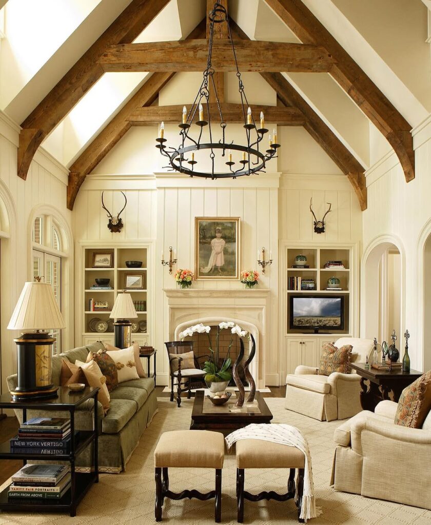 Classic Rustic Truss Living Room