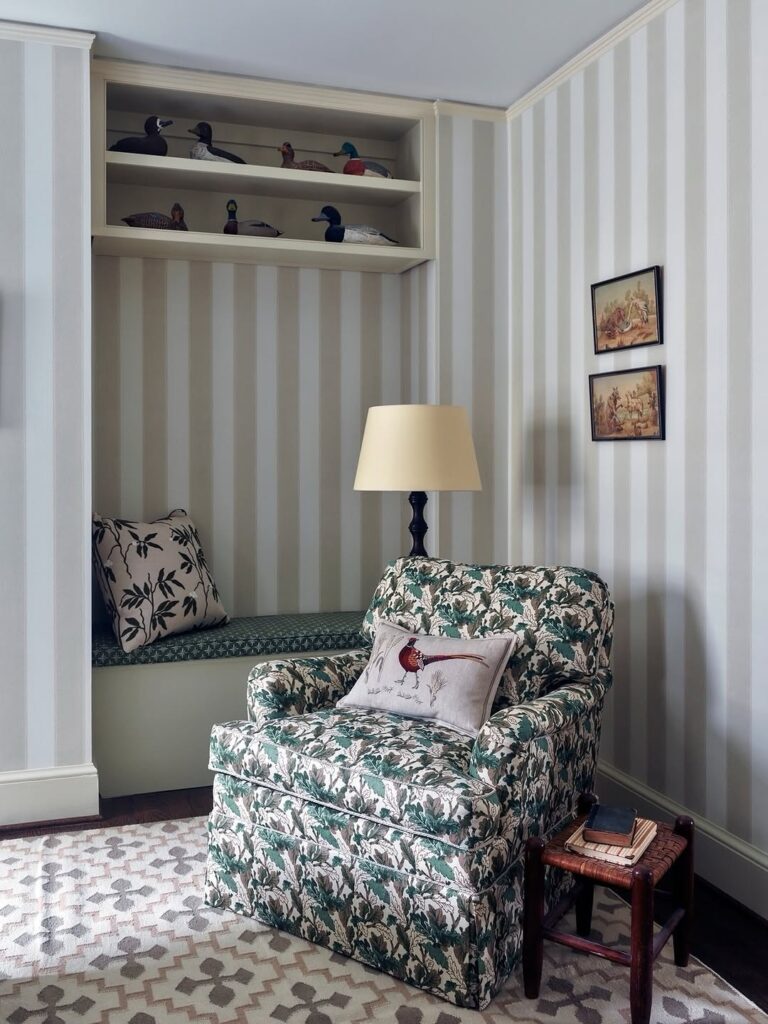 Classic Upholstered Chair in a Cottage Alcove