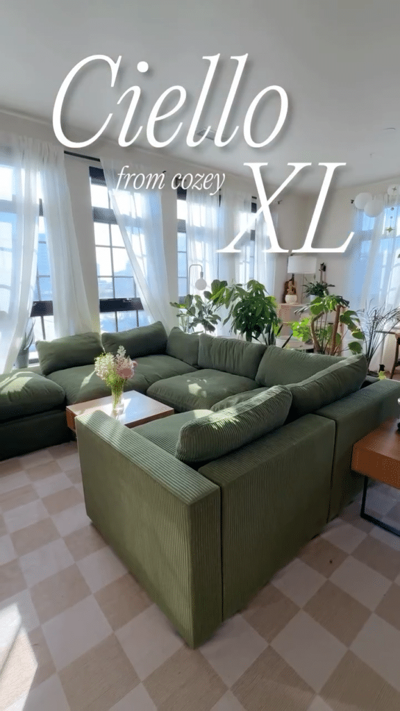 Clean Lined Sage Sectional Haven