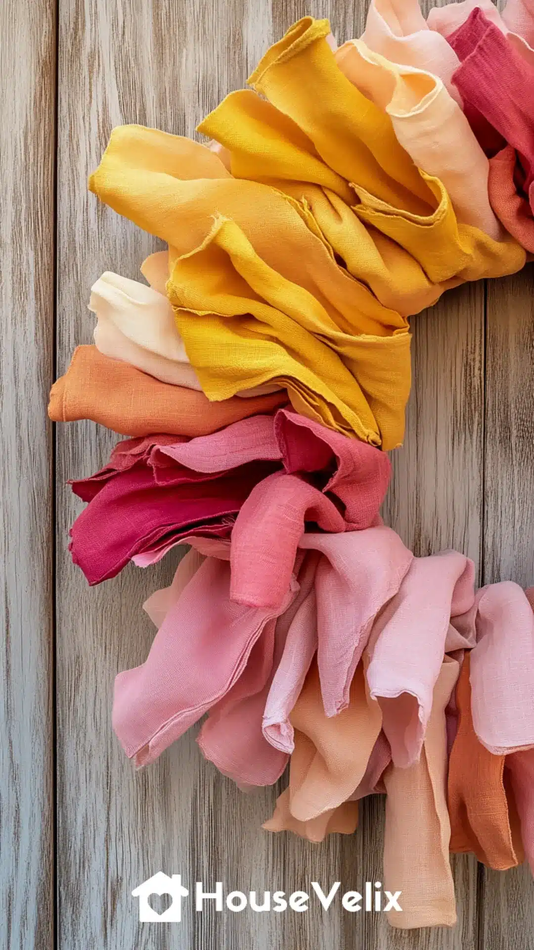 Colorblock Fabric Strip Wreath