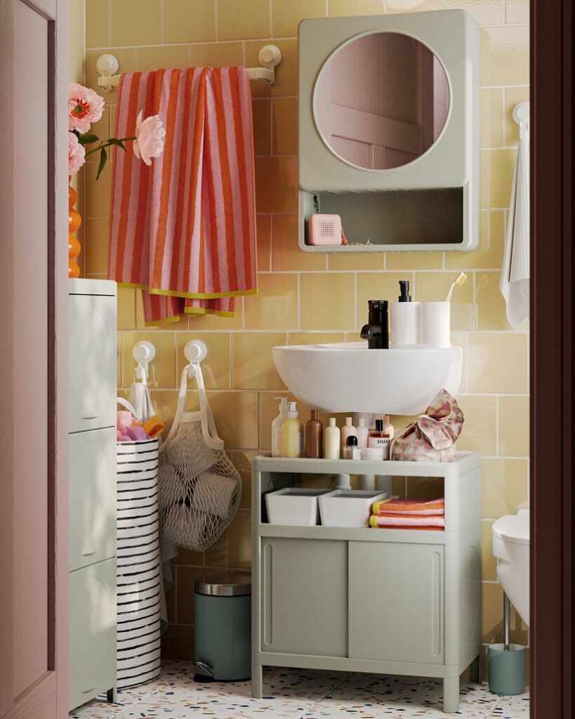 Compact Vanity With Open Shelf