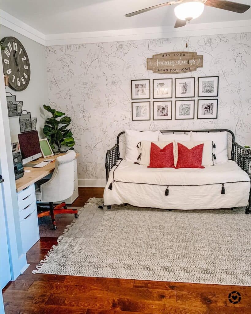 Cottage Chic Workspace and Living Area