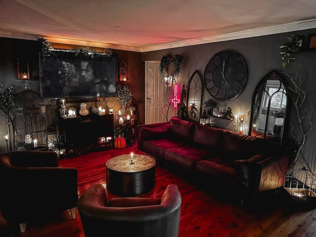Crimson Gothic Living Room