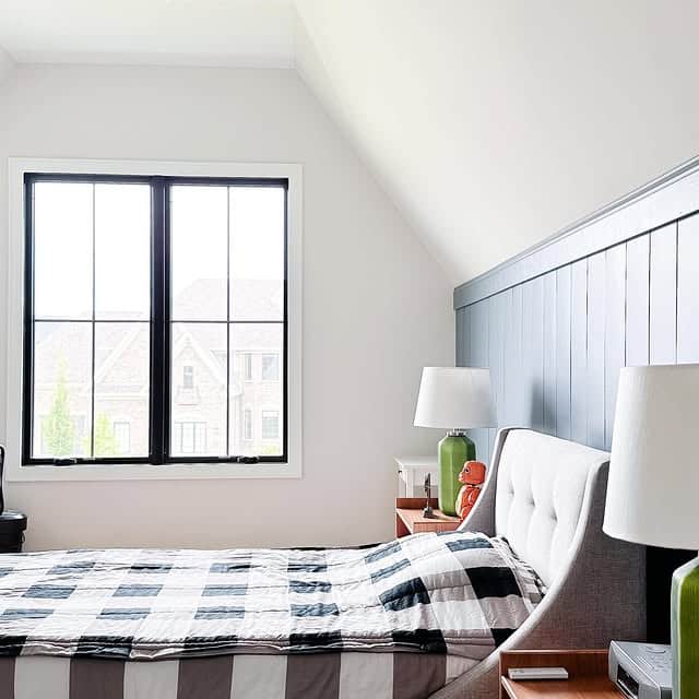 Crisp Farmhouse Sloped Ceiling Bedroom
