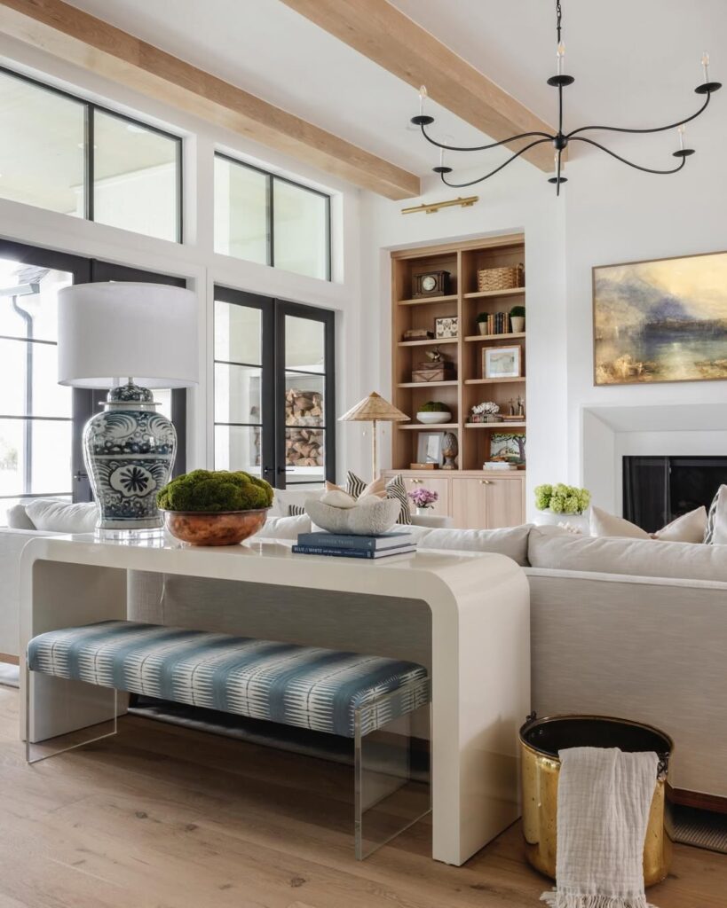 Curved Coastal Luxe Console