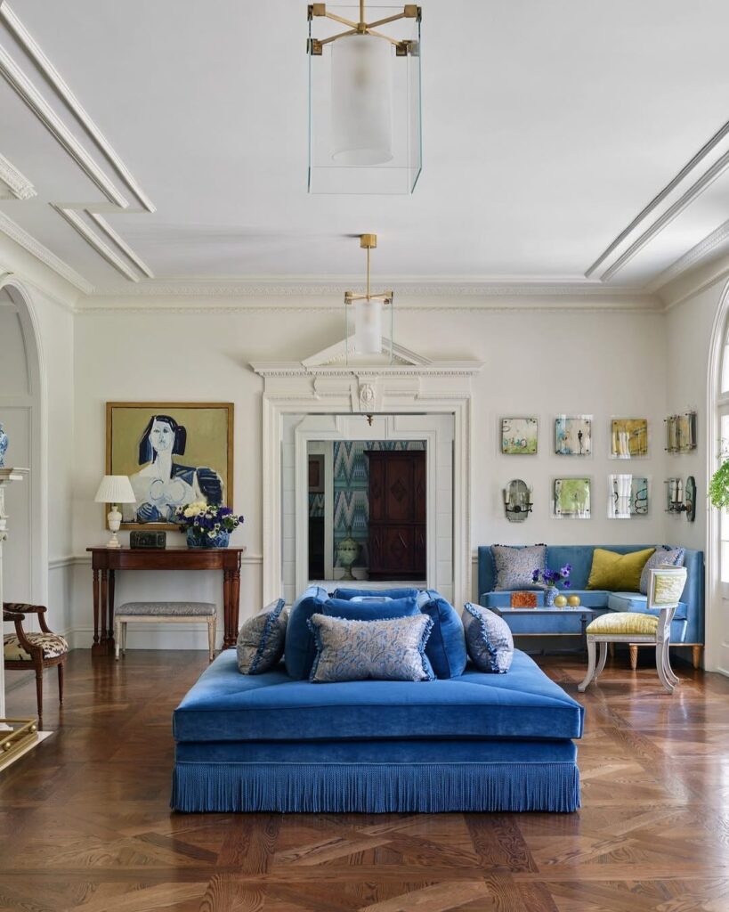 Deco Seating in Blue Velvet