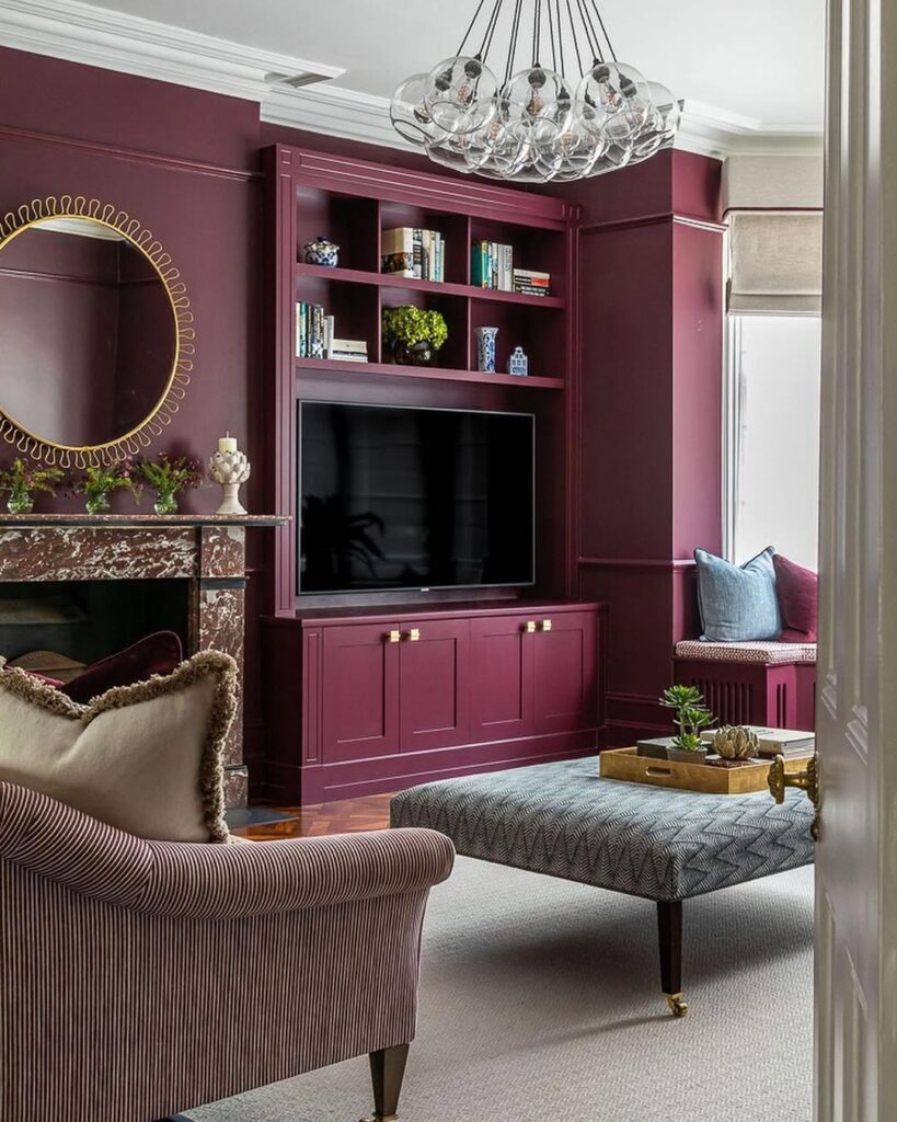 Deep Plum Lounge Built-Ins