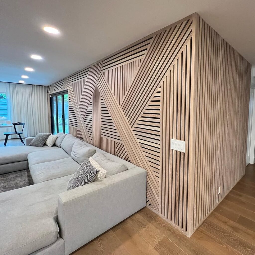 Diagonal Timber Accent Wall