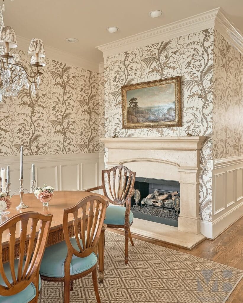 Dining Lounge with Botanical Toile