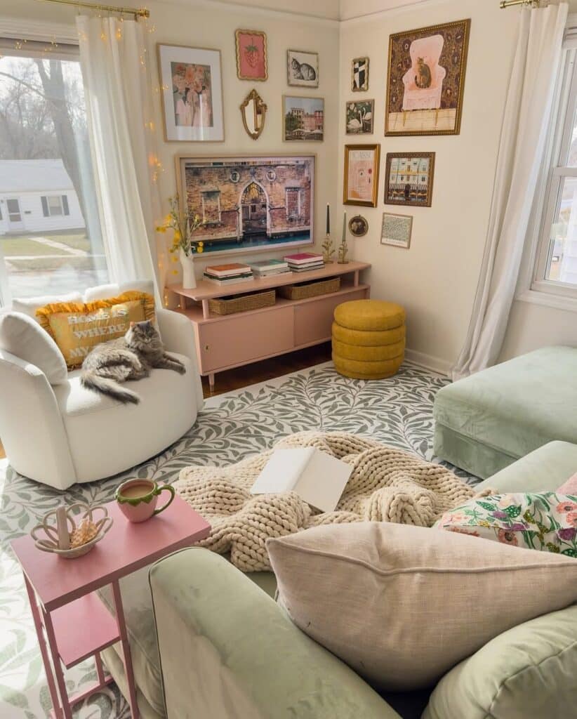 Eclectic Pastel Corner Layout