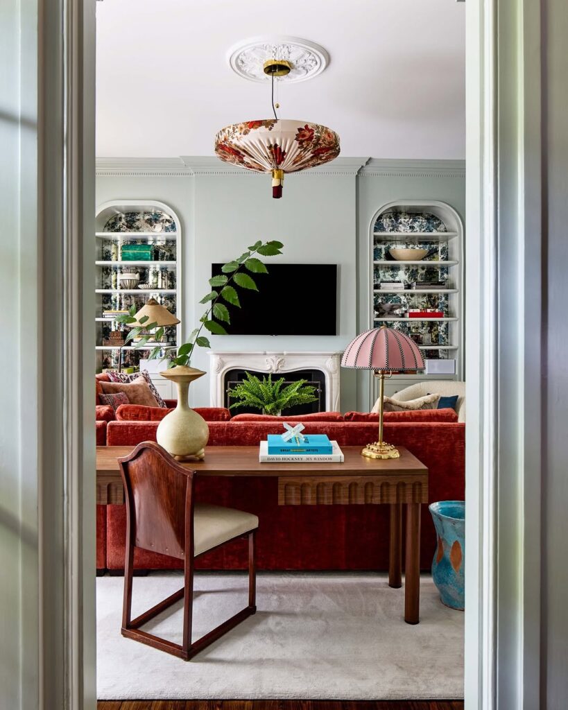 Eclectic Velvet Study Nook